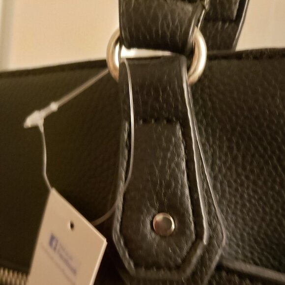 Rosetti Bags Black Double Handle Bag Purse Silvertone Pocket Zipper Closure NWT - Picture 12 of 15